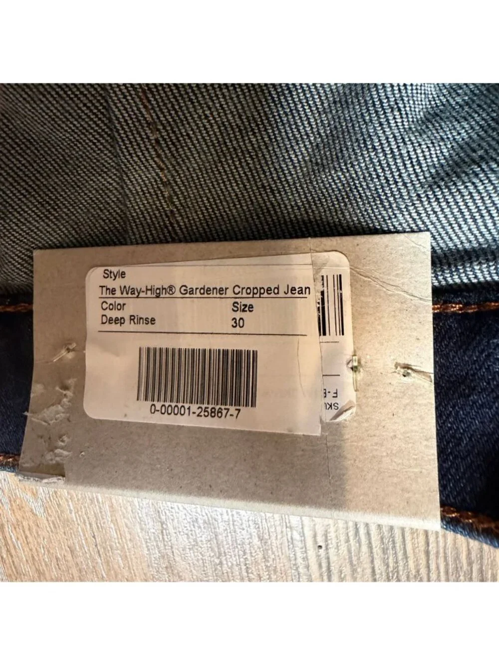 Everlane The Way High Gardener Cropped Jean Deep Rinse Size 30 NWT